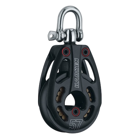 Harken 57mm Aluminum Low Load Black Magic Block w/Swivel 3226